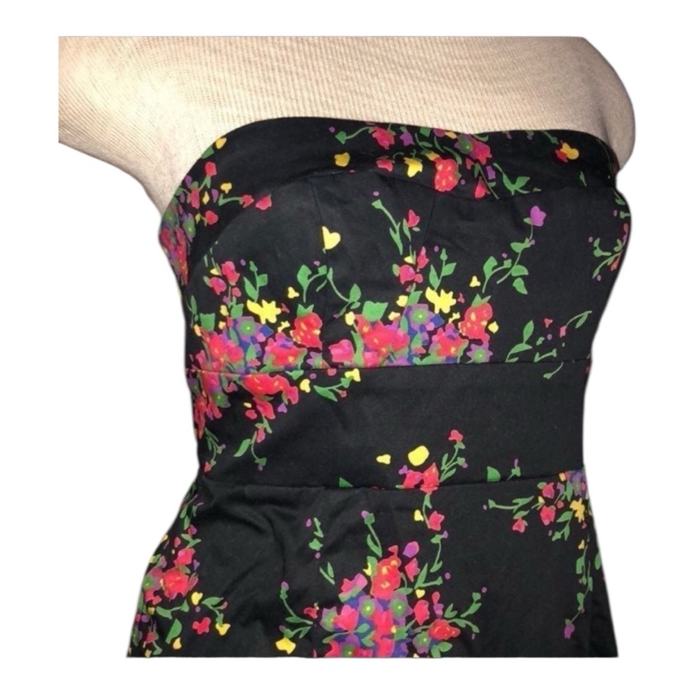Free People black floral mini dress - Picture 2 of 5